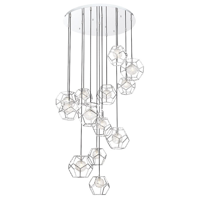 Eurofase Norway LED Chandelier, Chrome/Clear