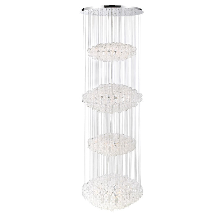 Eurofase Riverdale 36-Light Four-Tier Chandelier, Chrome/Clear
