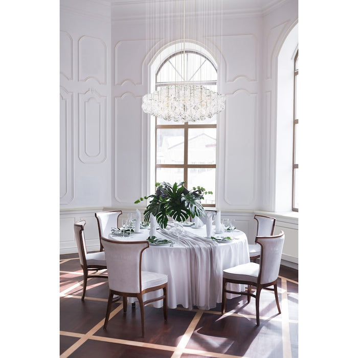 Eurofase Riverdale 36-Light Four-Tier Chandelier, Chrome/Clear
