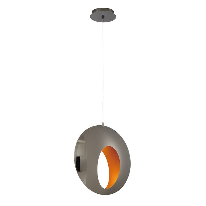 Eurofase Arlington 1-Light LED Pendant, Blackened Chrome/Gold