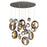 Eurofase Arlington LED Chandelier, Blackened Chrome/Gold
