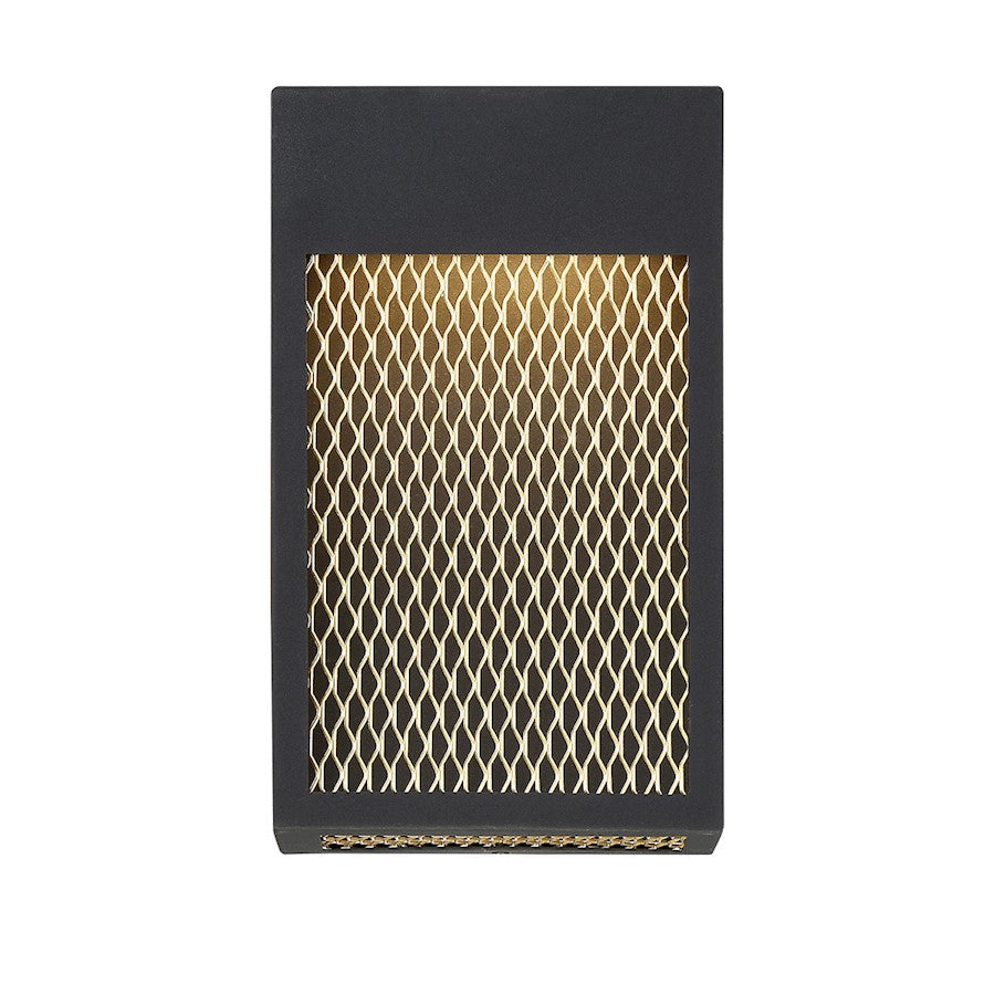 Eurofase Coop Outdoor LED Wall Sconce, Sand Black/Gold