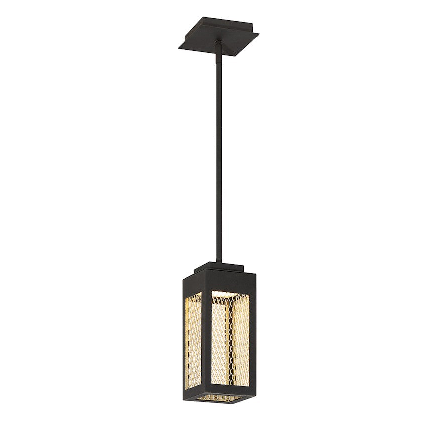 Eurofase Coop 1-Light LED Pendant, Sand Black/Gold