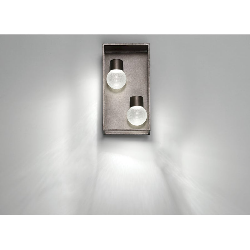 Eurofase Gibson Outdoor Sconce, Antique Grey/Clear Seeded