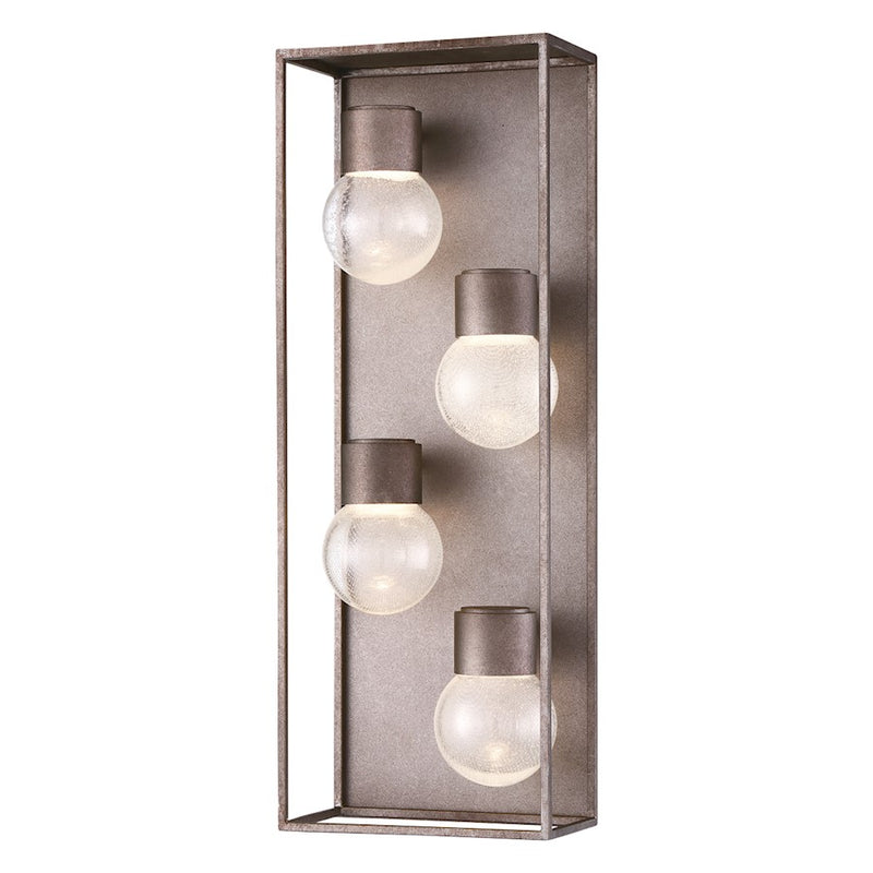 Eurofase Gibson Outdoor Sconce, Antique Grey/Clear Seeded