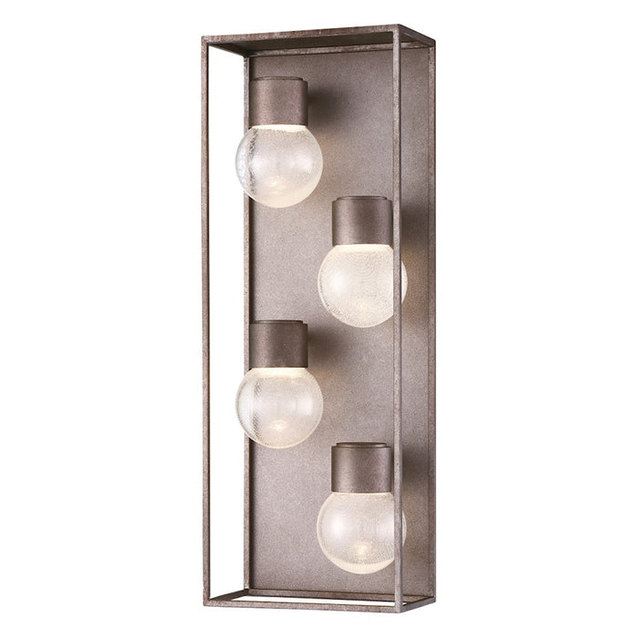 Eurofase Gibson Outdoor Sconce, Antique Grey/Clear Seeded