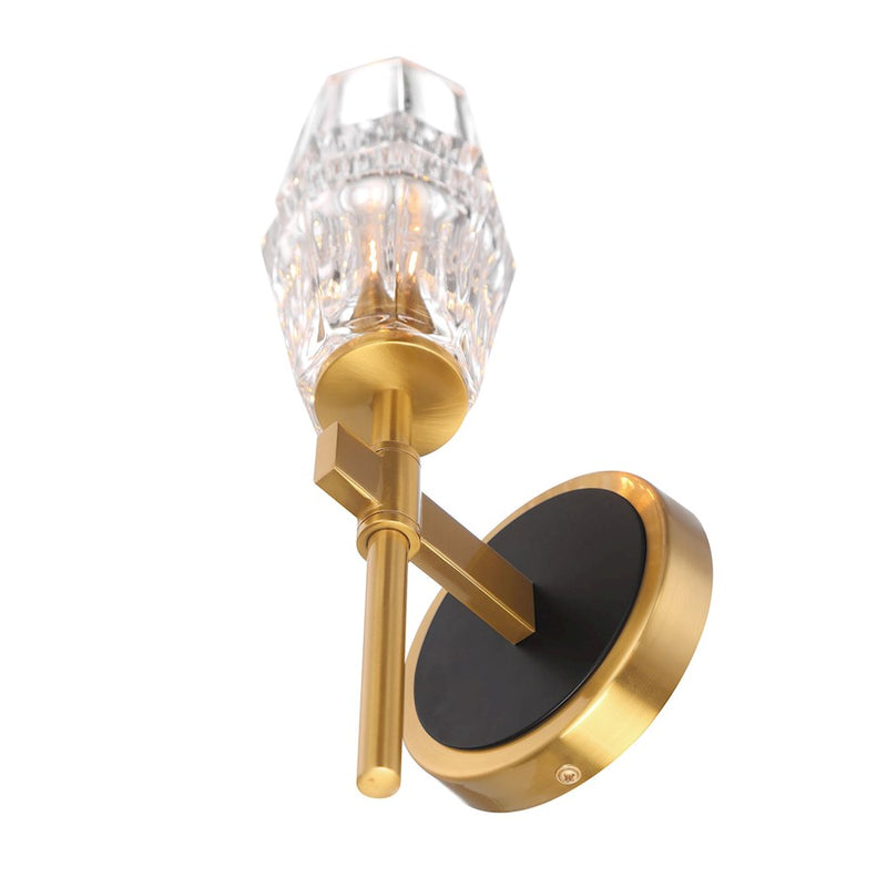 Eurofase Gladstone 10-Light Linear Chandelier, Brass/Black/Clear