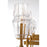 Eurofase Gladstone 10-Light Linear Chandelier, Brass/Black/Clear