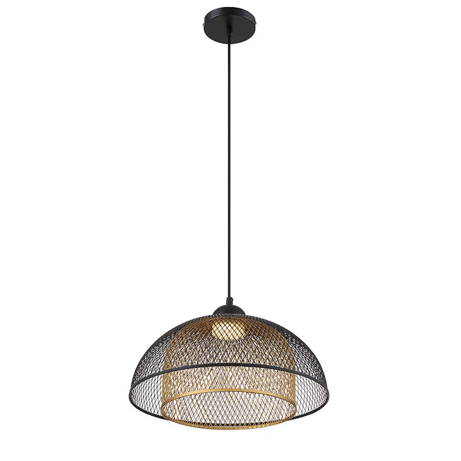 Eurofase Kenmore Two-Tone LED Pendant, Black/Gold/Black/Gold