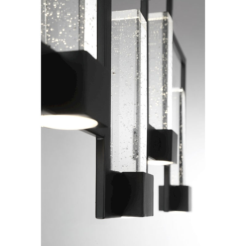 Eurofase Hanson 2-Light LED Pendant, Black/Clear