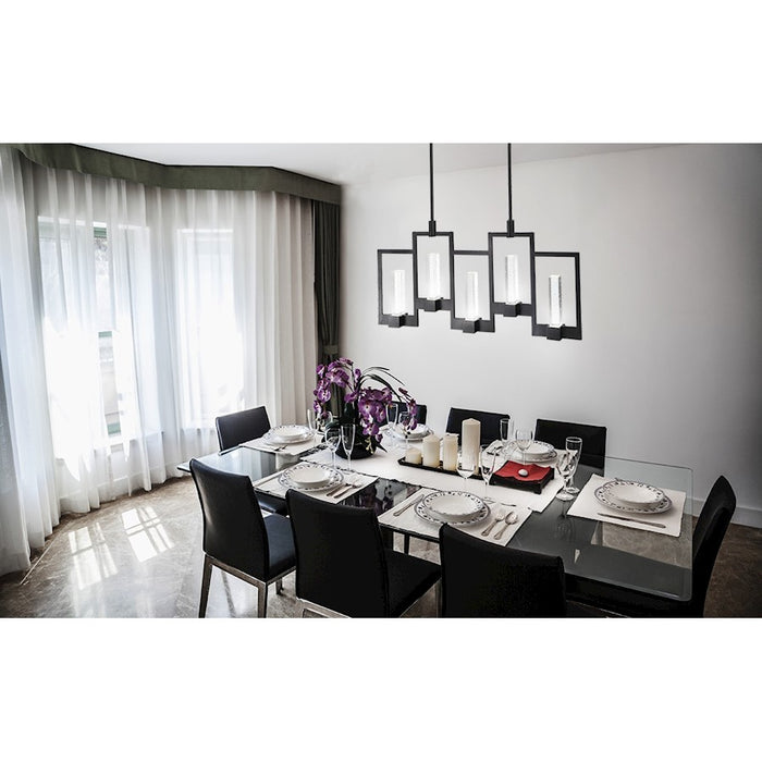 Eurofase Hanson 2-Light LED Pendant, Black/Clear