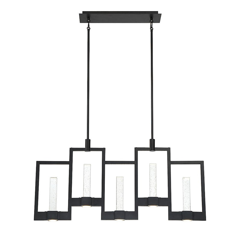 Eurofase Hanson 10-Light Linear LED Chandelier, Black/Clear