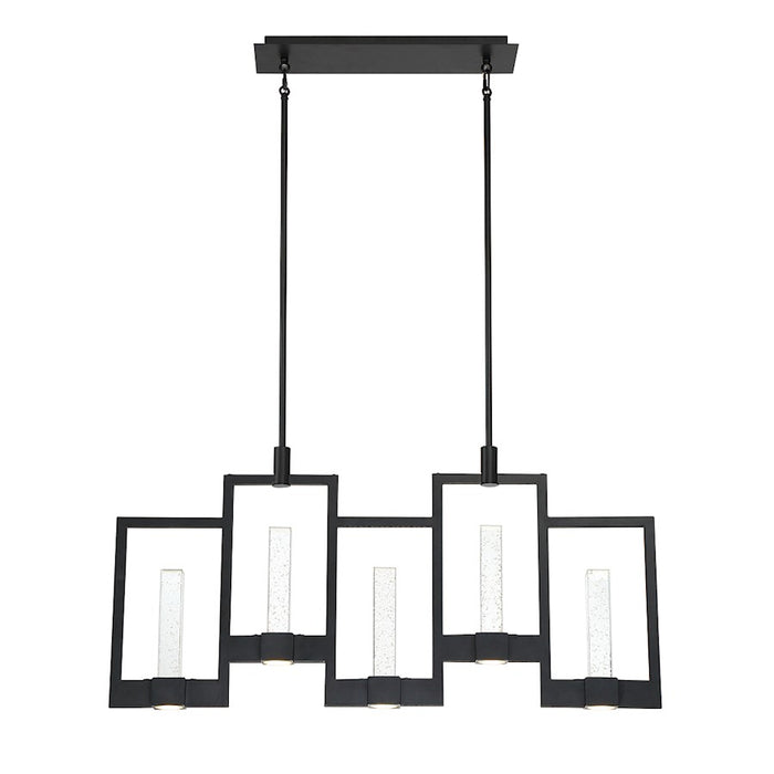 Eurofase Hanson 10-Light Linear LED Chandelier, Black/Clear