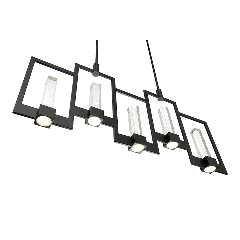 Eurofase Hanson 10-Light Linear LED Chandelier, Black/Clear