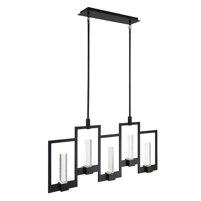 Eurofase Hanson 10-Light Linear LED Chandelier, Black/Clear