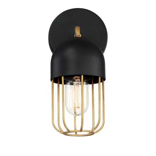 Eurofase Palmerston 1-Light Wall Sconce, Matte Black/Gold