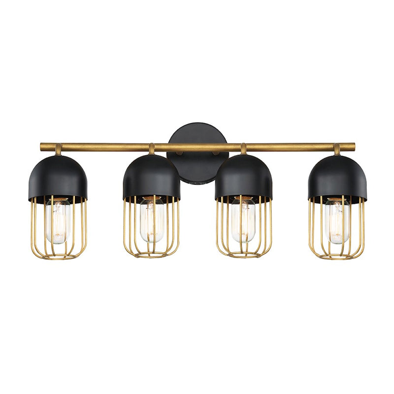 Eurofase Palmerston Bathbar, Matte Black/Gold