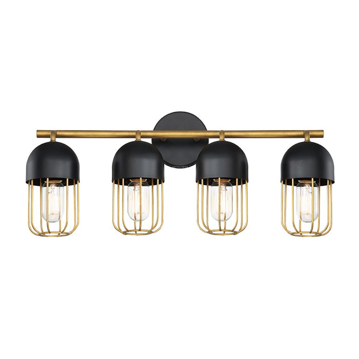 Eurofase Palmerston Bathbar, Matte Black/Gold