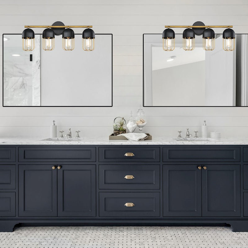 Eurofase Palmerston Bathbar, Matte Black/Gold