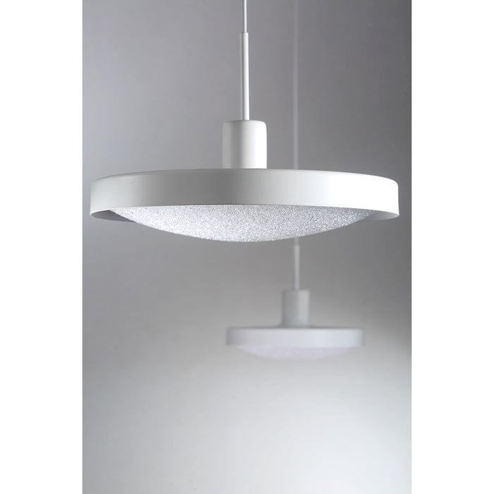 Eurofase Sandstone Large LED Pendant, White/Clear