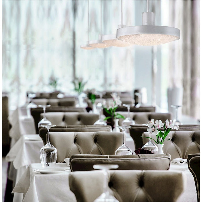 Eurofase Sandstone Large LED Pendant, White/Clear