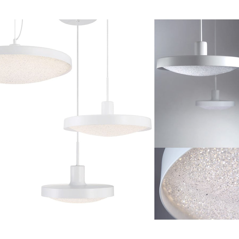 Eurofase Sandstone Large LED Pendant, White/Clear