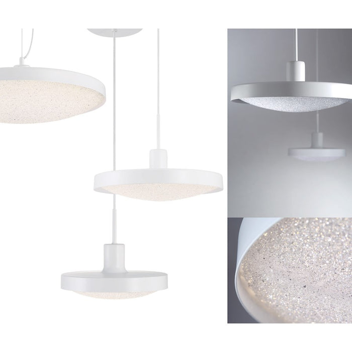 Eurofase Sandstone Large LED Pendant, White/Clear