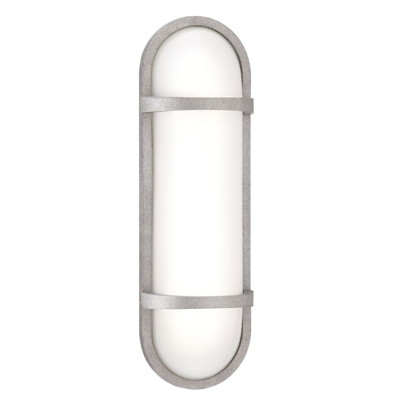 Eurofase Osler Outdoor Large Wall Sconce, Textured Silver/White