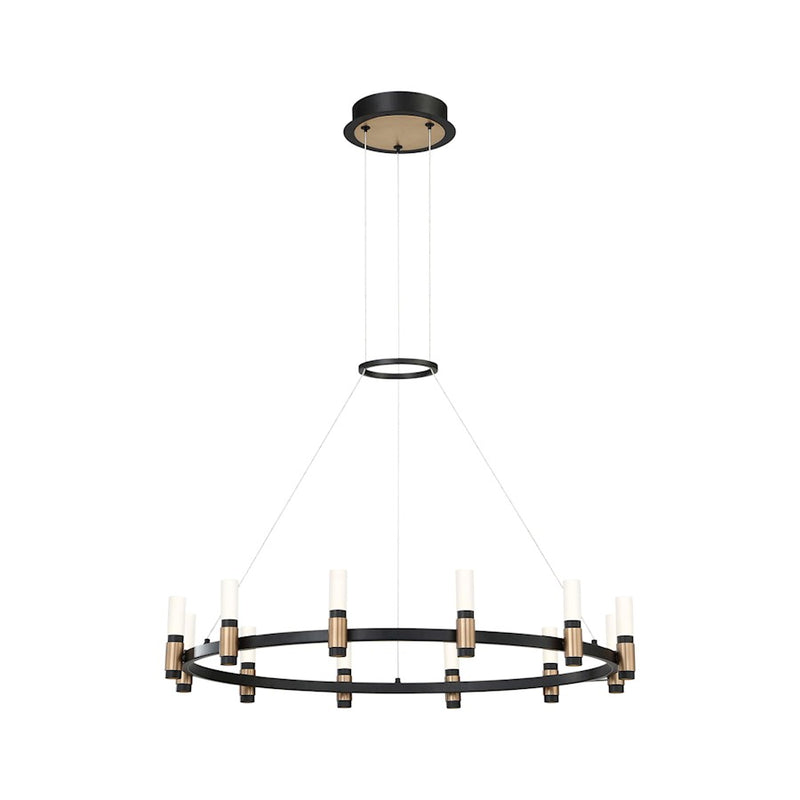 Eurofase Albany LED Chandelier, Deep Black/Brass/Soft White