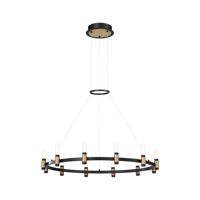 Eurofase Albany LED Chandelier, Deep Black/Brass/Soft White