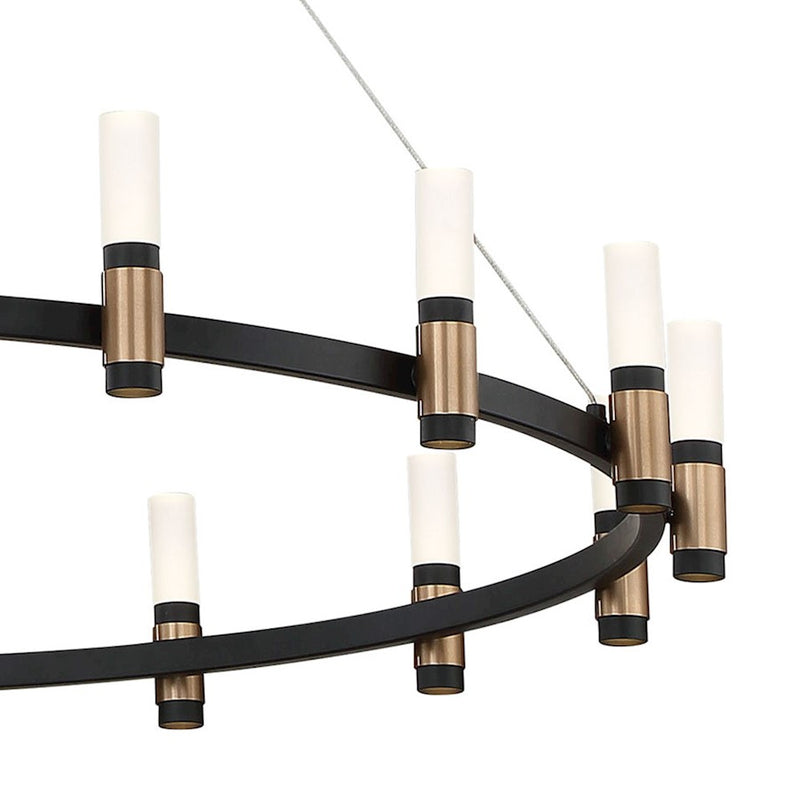 Eurofase Albany LED Chandelier, Deep Black/Brass/Soft White