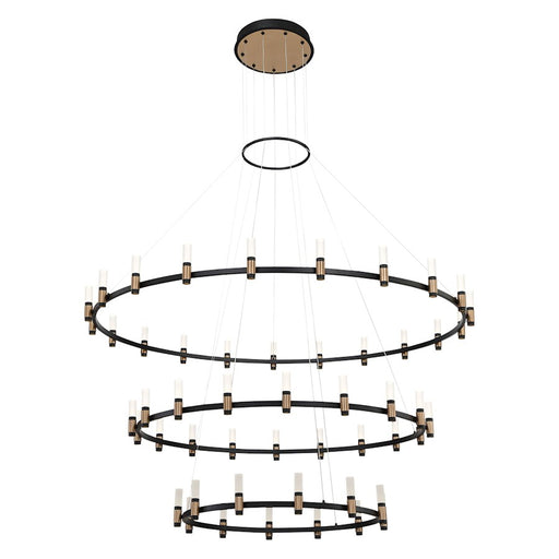 Eurofase Albany LED Chandelier, Deep Black/Brass/Soft White