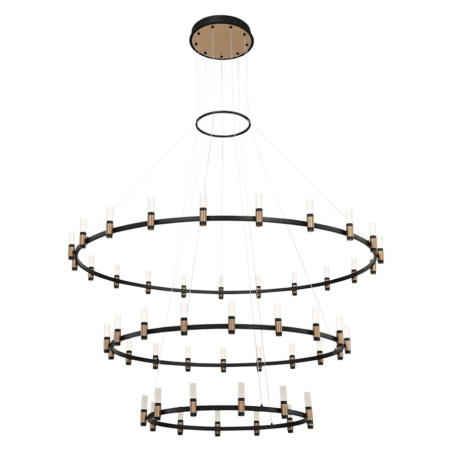 Eurofase Albany LED Chandelier, Deep Black/Brass/Soft White