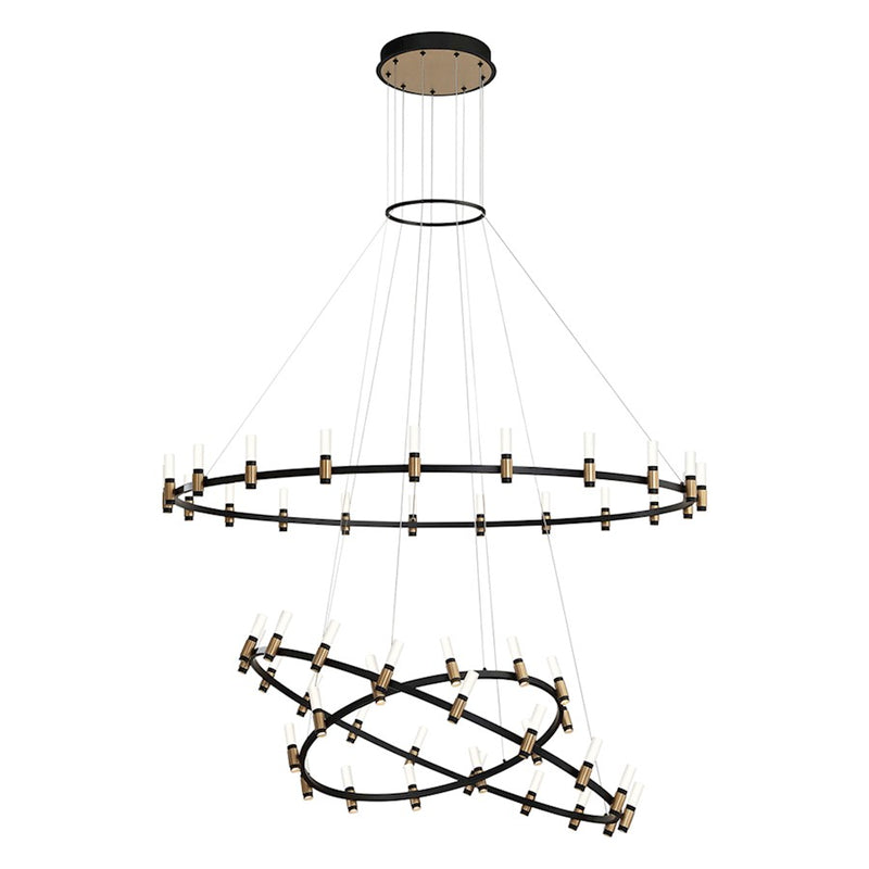 Eurofase Albany LED Chandelier, Deep Black/Brass/Soft White