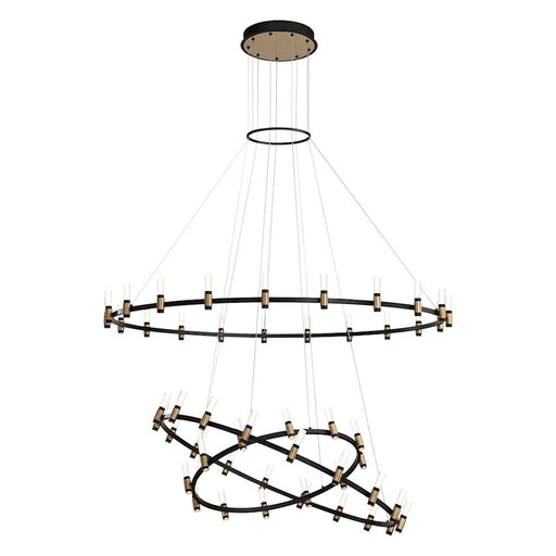 Eurofase Albany LED Chandelier, Deep Black/Brass/Soft White