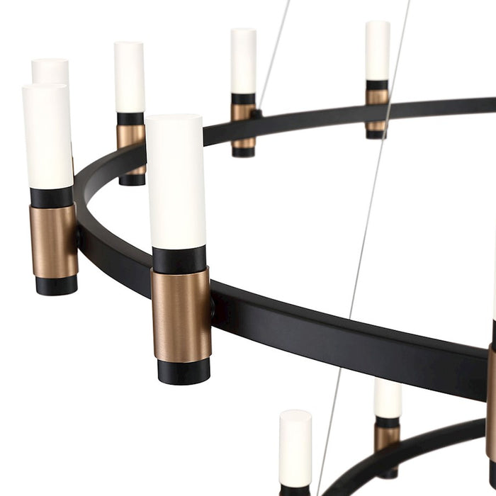 Eurofase Albany LED Chandelier, Deep Black/Brass/Soft White