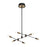 Eurofase Albany 6-Light LED Chandelier/Semi-Flush, Black/Brass/White