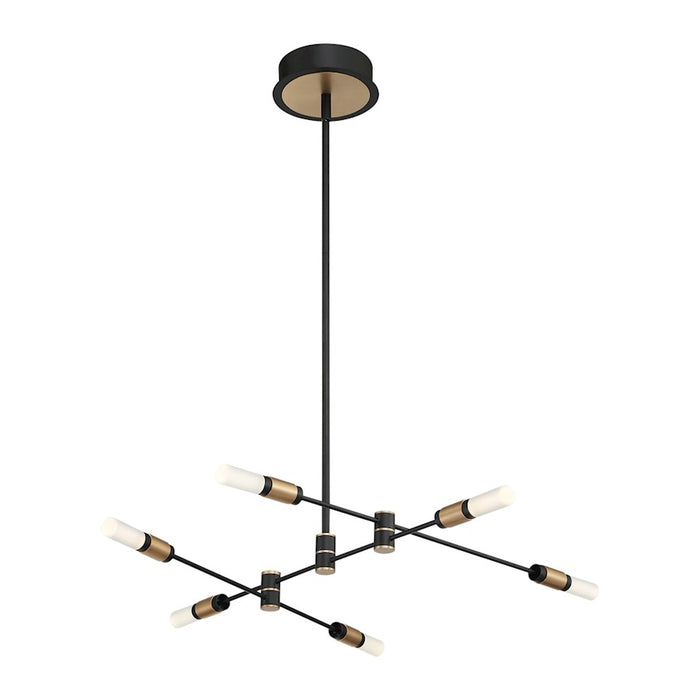 Eurofase Albany 6-Light LED Chandelier/Semi-Flush, Black/Brass/White