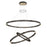 Eurofase Admiral 62in 3-Tier LED Round Chandelier | Matte Black Mesh & Brass Modern Statement Light | Foyer & Great Room Chandelier | 212W 3000K Dimmable | Model 37056-018