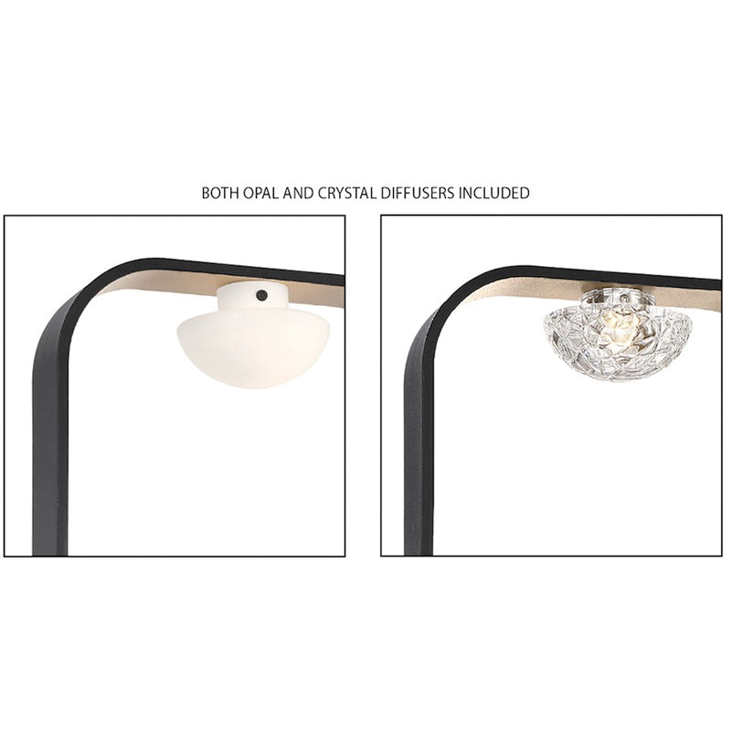 Eurofase Dagmar LED Wall Sconce, Black/White & Clear
