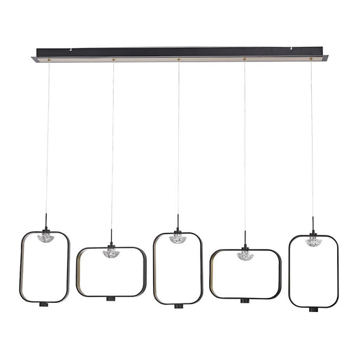Eurofase Dagmar 5-Light Linear LED Chandelier, Black/White & Clear