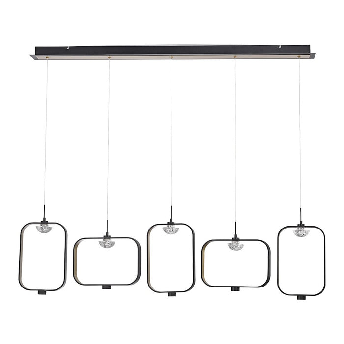 Eurofase Dagmar 5-Light Linear LED Chandelier, Black/White & Clear