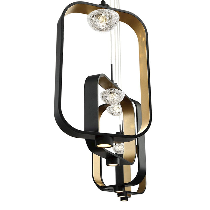 Eurofase Dagmar 5-Light Linear LED Chandelier, Black/White & Clear