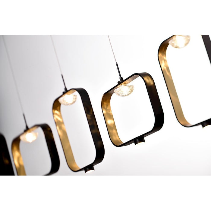 Eurofase Dagmar 5-Light Linear LED Chandelier, Black/White & Clear