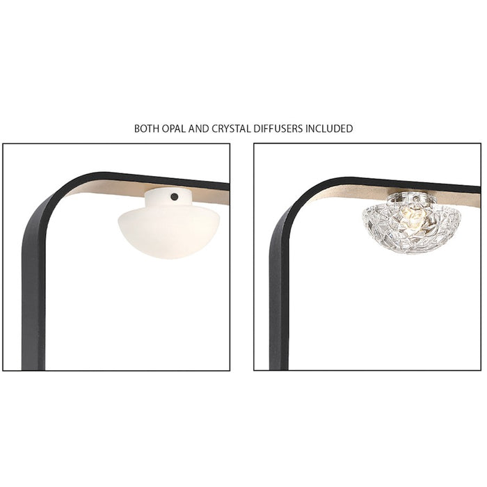 Eurofase Dagmar 5-Light Linear LED Chandelier, Black/White & Clear