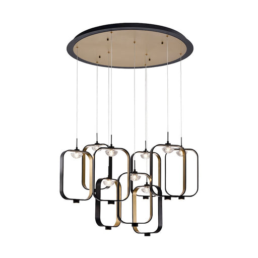 Eurofase Dagmar 9-Light LED Chandelier, Black/White & Clear