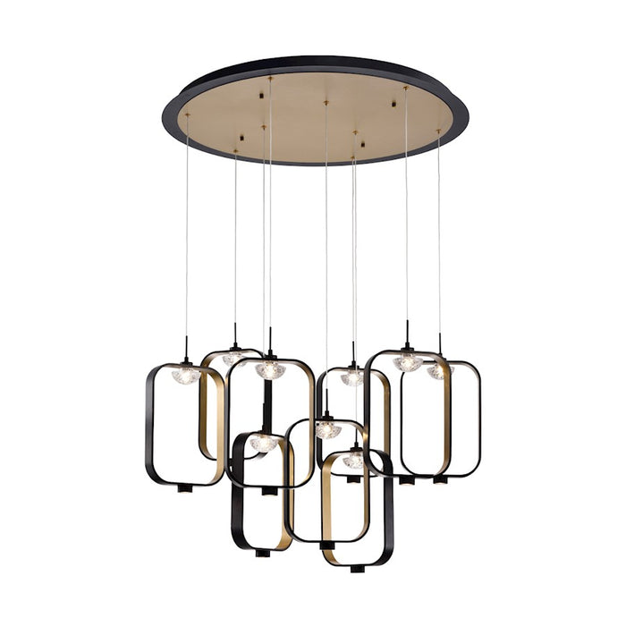 Eurofase Dagmar 9-Light LED Chandelier, Black/White & Clear
