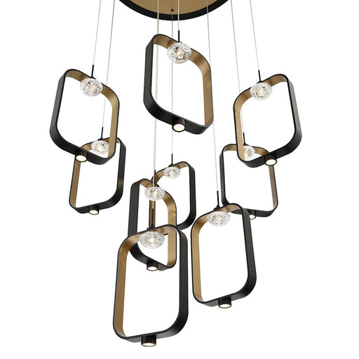 Eurofase Dagmar 9-Light LED Chandelier, Black/White & Clear