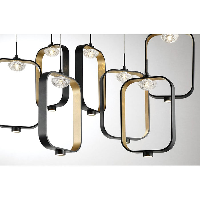 Eurofase Dagmar 9-Light LED Chandelier, Black/White & Clear