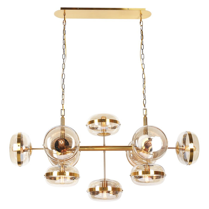 Eurofase Nottingham 10-Light Oval Chandelier, Brass/Tinted Amber